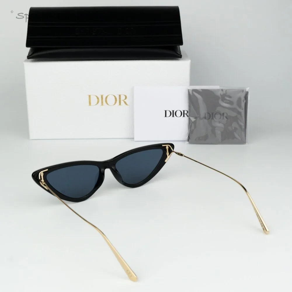 NEW Dior MISSDIOR B4U CD40105U 01V 12B0 Black Blue Unisex Cat Eye Sunglasses